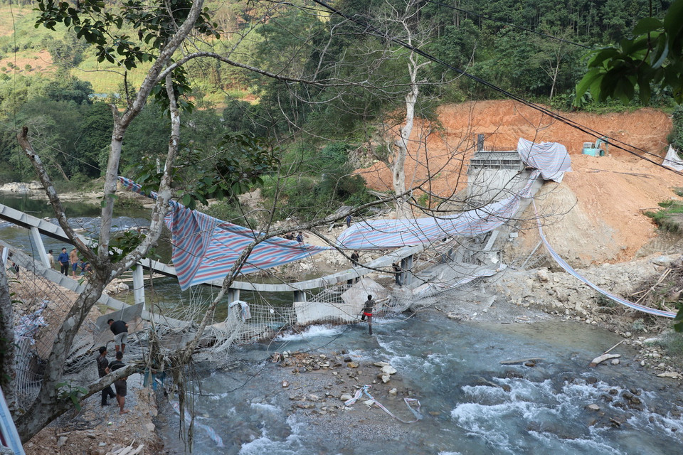 Công trình dự kiến sau khi hoàn thành sẽ tạo thuận lợi cho việc lưu thông, đi lại của bà con các dân tộc thiểu số ở 2 thôn Lũng Cáng và Lũng Buông, xã Thuận Hòa. (Ảnh: Minh Tâm/TTXVN)