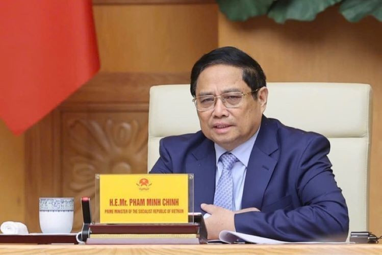 Thủ tướng Phạm Minh Chính phát biểu. (Ảnh: Dương Giang/TTXVN)