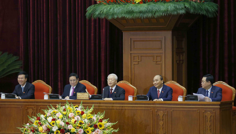 Tổng Bí thư, Chủ tịch nước Nguyễn Phú Trọng tại hội nghị. (Ảnh: TTXVN)