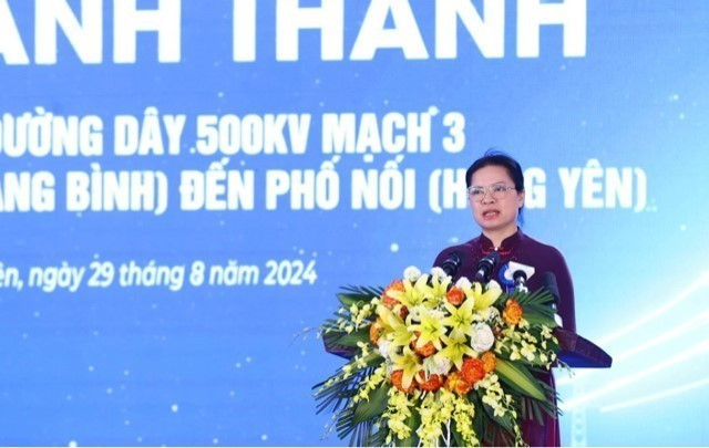 Chủ tịch Hội LHPN Việt Nam Hà Thị Nga phát biểu. (Ảnh: Huy Hùng/TTXVN)