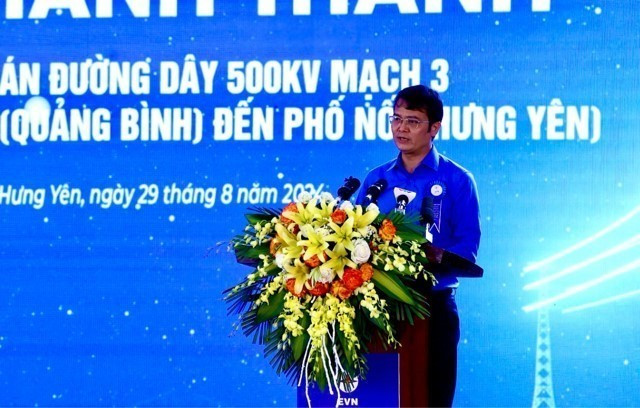 Bí thư thứ Nhất Trung ương Đoàn Bùi Quang Huy phát biểu. (Ảnh: Huy Hùng/TTXVN)