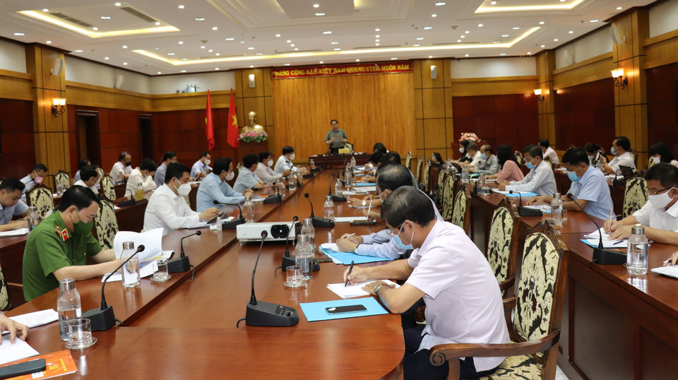 Quang cảnh buổi làm việc. (Ảnh: Lê Đức Hoảnh/TTXVN)