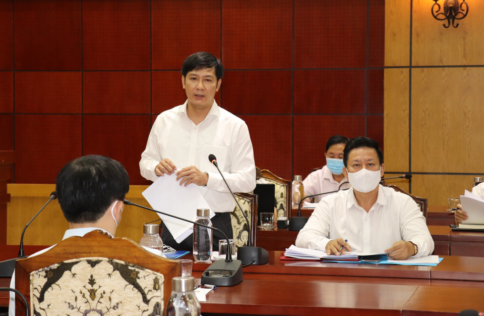 Bí thư Tỉnh ủy Tây Ninh Nguyễn Thành Tâm phát biểu tại buổi làm việc. (Ảnh: Lê Đức Hoảnh/TTXVN)