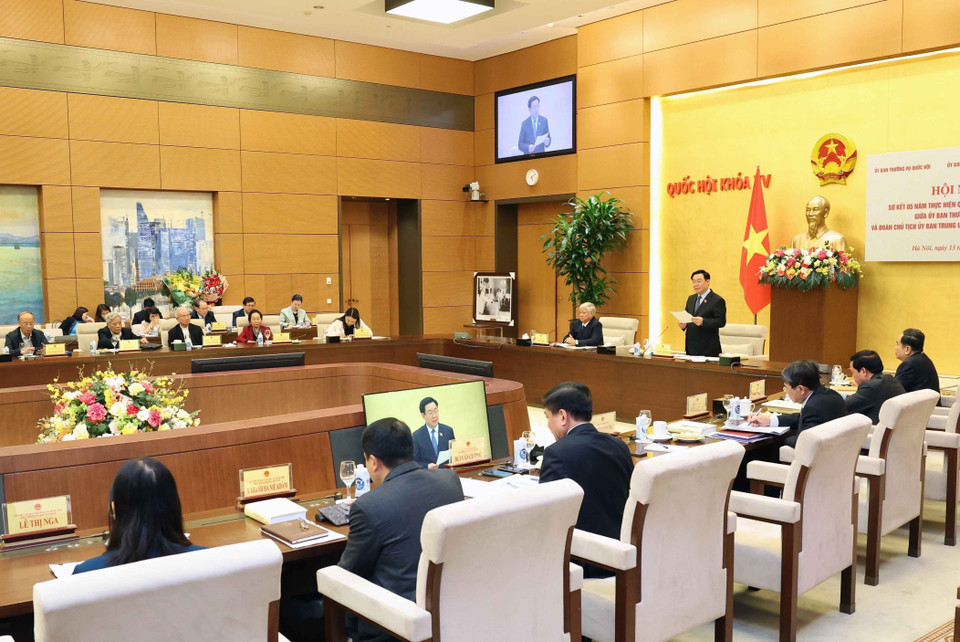 Chủ tịch Quốc hội Vương Đình Huệ phát biểu. (Ảnh: Nhan Sáng/TTXVN)