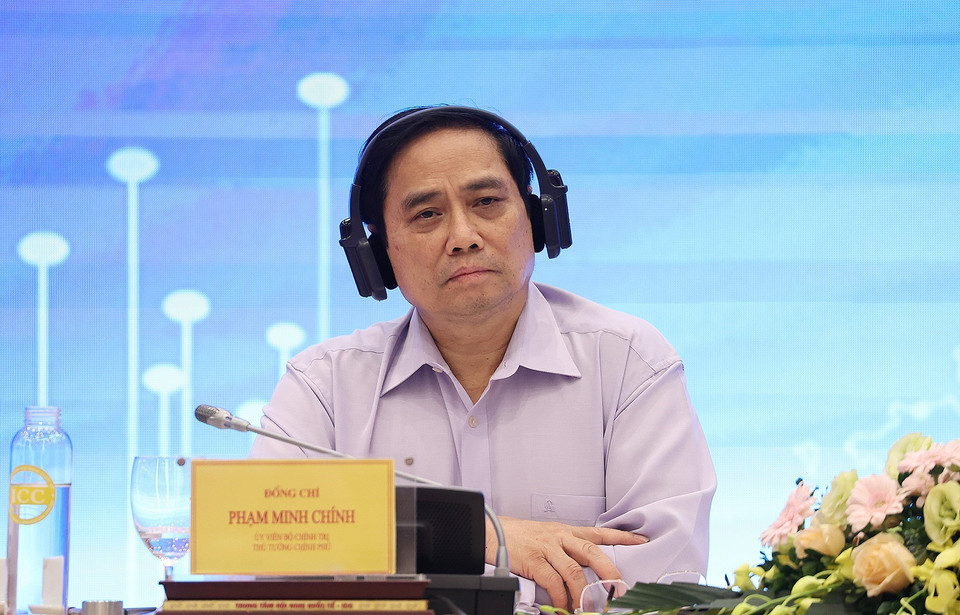 Thủ tướng Phạm Minh Chính dự hội thảo. (Ảnh: Dương Giang/TTXVN)