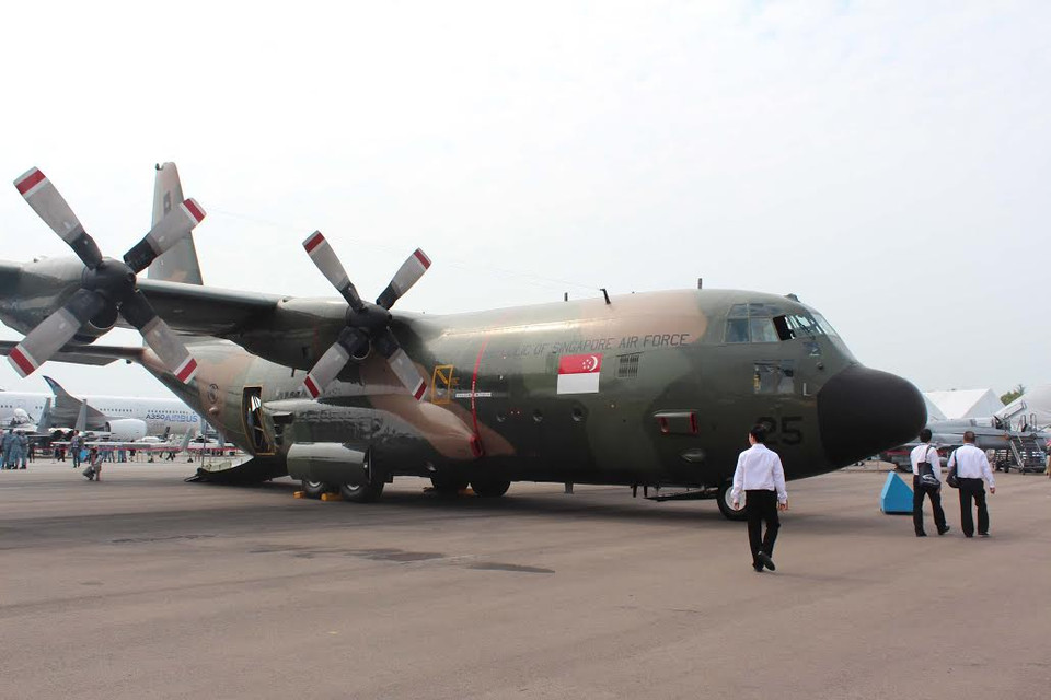 Máy bay vận tải của Không quân Singapore tại Singapore Air show 2014 diễn ra từ ngày 11-16/2.