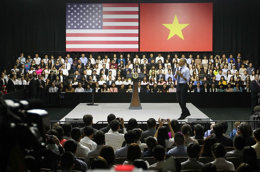  Quang cảnh cuộc gặp gỡ, giao lưu. (Ảnh: Quang Nhựt/TTXVN)