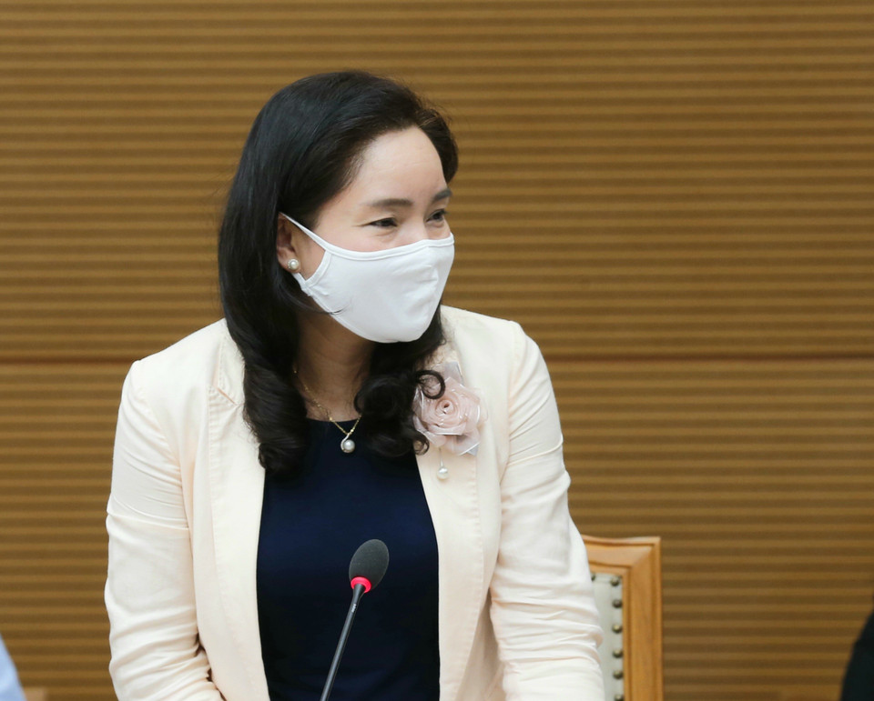 Thứ trưởng Bộ Văn hóa, Thể thao và Du lịch Trịnh Thị Thủy phát biểu. (Ảnh: Doãn Tấn/TTXVN)