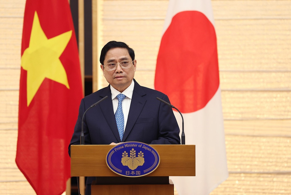 Thủ tướng Phạm Minh Chính phát biểu. (Ảnh: Dương Giang/TTXVN)