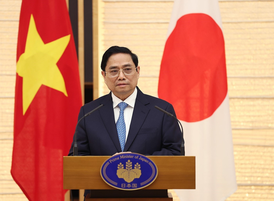 Thủ tướng Phạm Minh Chính phát biểu. (Ảnh: Dương Giang/TTXVN)