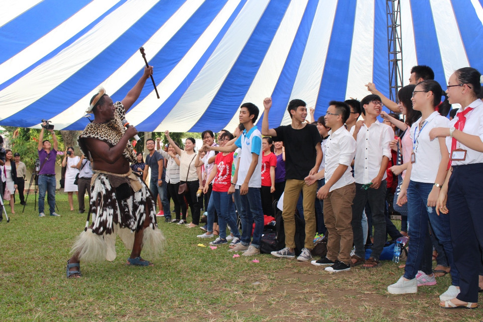 Các hoạt động kêu gọi bảo vệ tê giác tại chương trình. (Ảnh: Hùng Võ/Vietnam+)