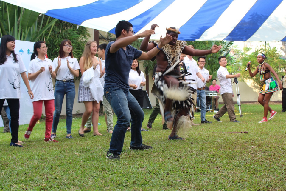 Các hoạt động kêu gọi bảo vệ tê giác tại chương trình. (Ảnh: Hùng Võ/Vietnam+)