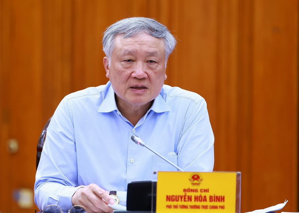 Phó Thủ tướng Thường trực Nguyễn Hoà Bình phát biểu. (Ảnh: Dương Giang/TTXVN)