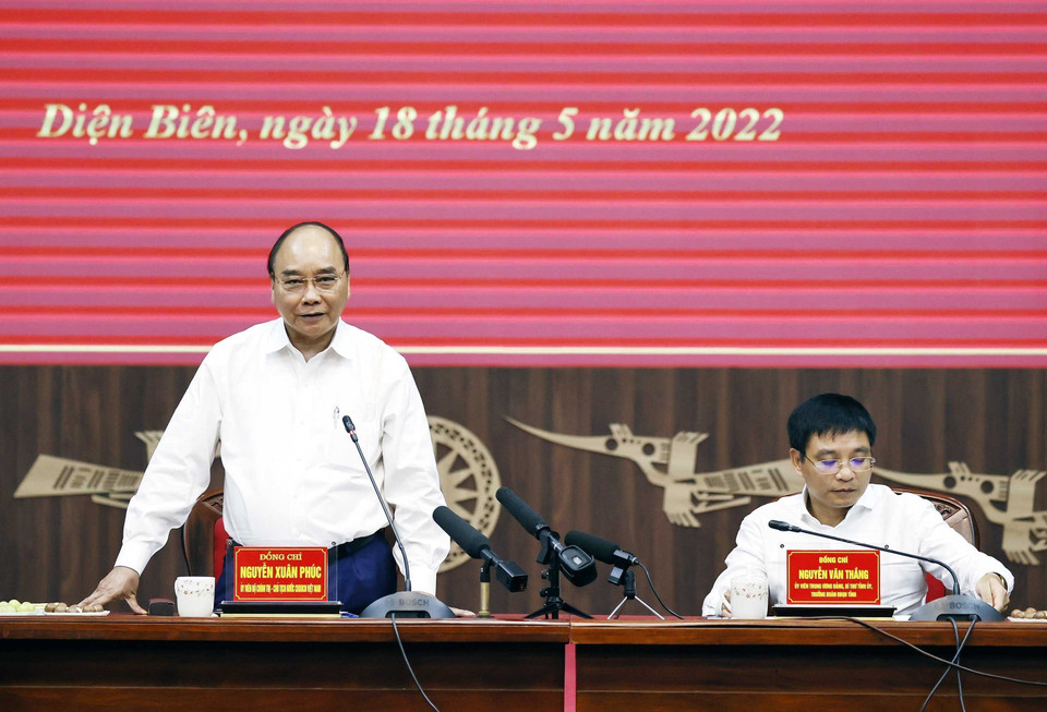 Chủ tịch nước Nguyễn Xuân Phúc phát biểu tại buổi làm việc. (Ảnh: Thống Nhất/TTXVN)