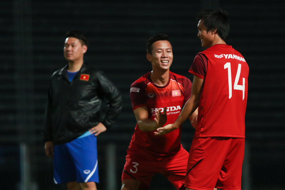 Nếu thắng, thầy trò huấn luyện viên Park Hang-seo sẽ gặp đội tuyển Ấn Độ hoặc Curacao ở chung kết. (Ảnh: Nguyên An/Vietnam+)