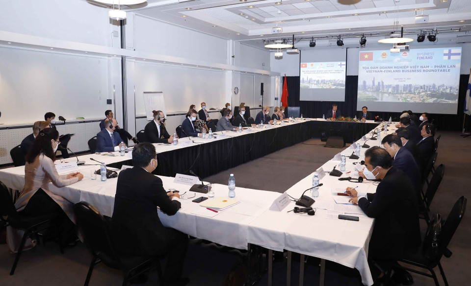 Quang cảnh tọa đàm doanh nghiệp Việt Nam-Phần Lan. (Ảnh: Doãn Tấn/TTXVN)