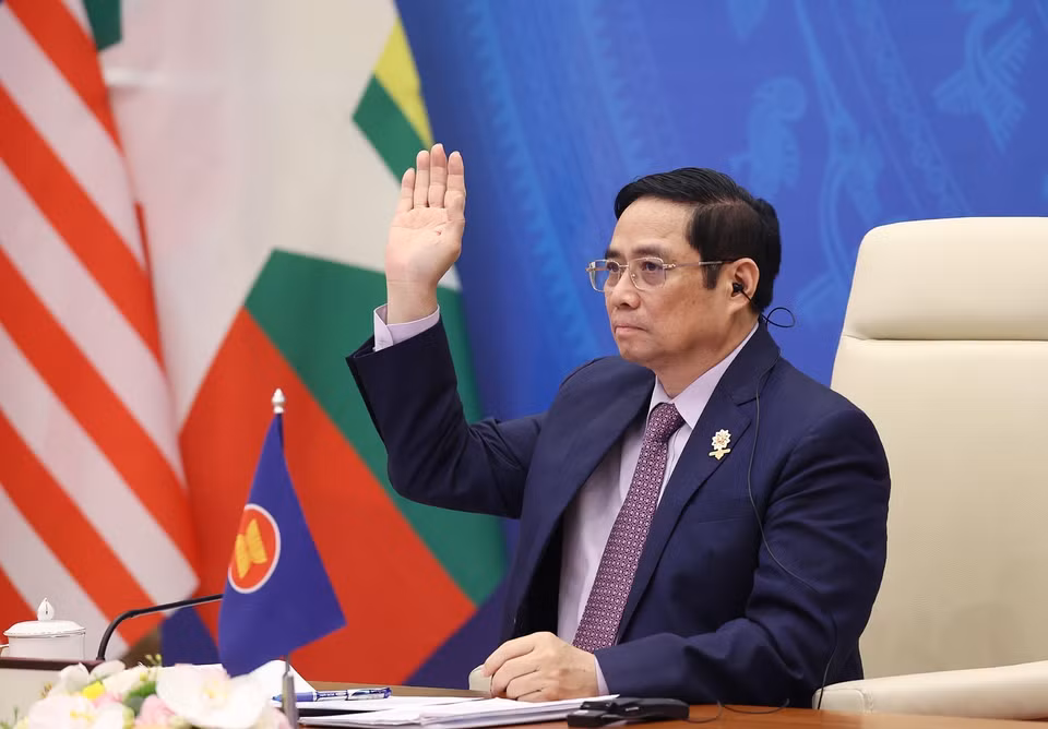 Thủ tướng Chính phủ Phạm Minh Chính tham dự Lễ bế mạc Hội nghị cấp cao ASEAN lần thứ 38, 39. (Ảnh: Dương Giang/TTXVN)