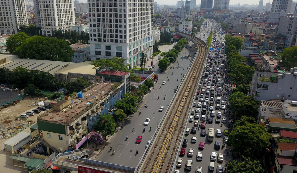 Đường Thành Xuân-Nguyễn Trãi là một trong những điểm đen ùn tắc giao thông lâu nay của Hà Nội (ảnh chụp lúc 18h30). (Ảnh: Thành Đạt/TTXVN)