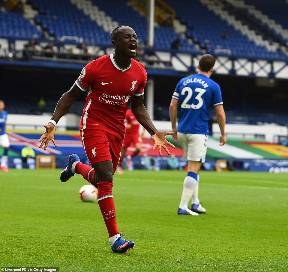 Với pha lập công này, Mane đã đi vào lịch sử với tư cách cầu thủ Liverpool ghi bàn thắng nhanh nhất ở các trận derby vùng Merseyside. (Nguồn: Getty Images)