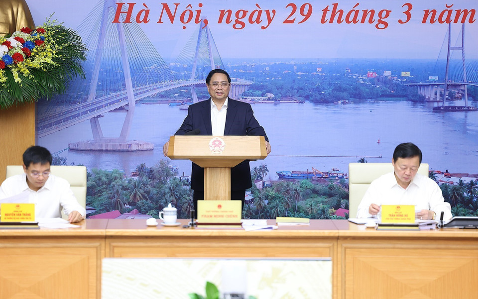 Thủ tướng Phạm Minh Chính chủ trì Phiên họp lần thứ 10 của Ban Chỉ đạo Nhà nước các công trình, dự án quan trọng quốc gia,. (Ảnh: Dương Giang/TTXVN)