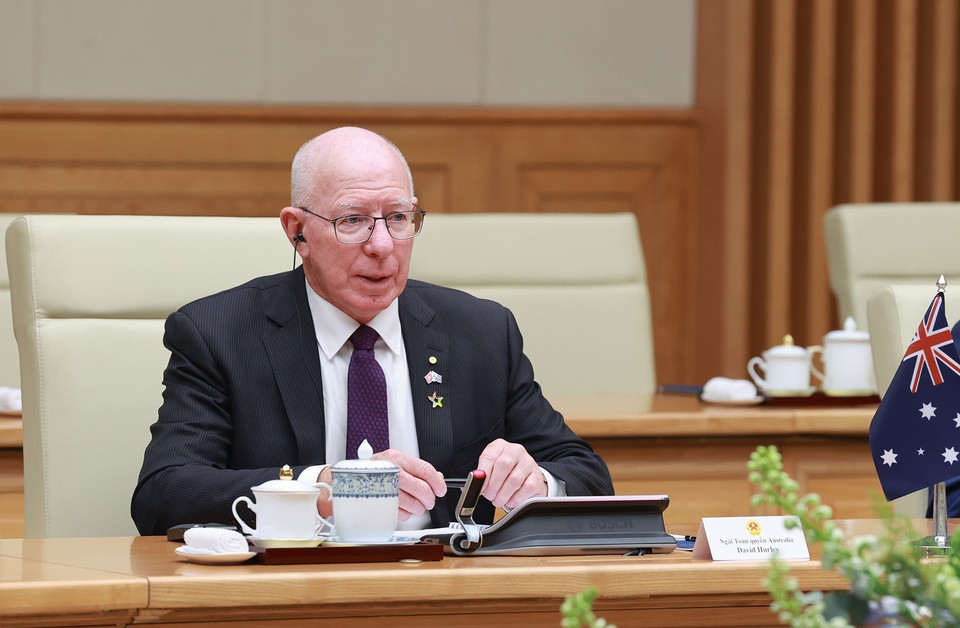 Toàn quyền Australia David Hurley phát biểu. (Ảnh: Dương Giang/TTXVN)