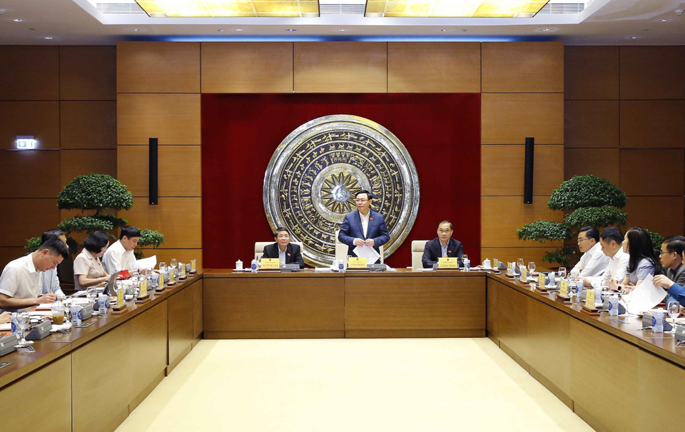 Chủ tịch Quốc hội Vương Đình Huệ phát biểu. (Ảnh: Doãn Tấn/TTXVN)