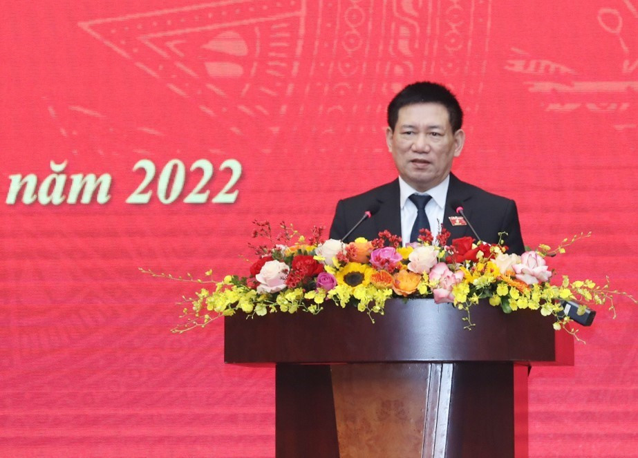 Bộ trưởng Bộ Tài chính Hồ Đức Phớc phát biểu. (Ảnh: Phạm Hậu/TTXVN)