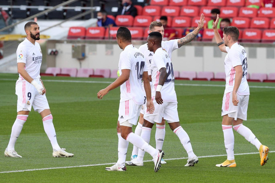 Real dẫn 1-0 chỉ sau 5 phút ở trận El Clasico thứ 245 trong lịch sử. (Nguồn: AP)