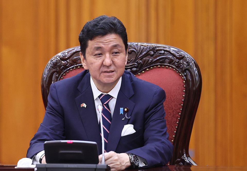 Bộ trưởng Quốc phòng Nhật Bản Kishi Nobuo phát biểu. (Ảnh: Dương Giang/TTXVN)