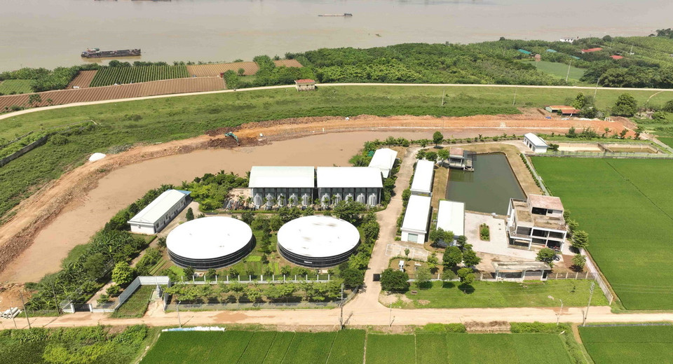 Trạm cung cấp nước sạch của Công ty CP cấp nước sạch Mê Linh, huyện Mê Linh, Hà Nội, công suất 25.000m3/ngày đêm, phục vụ nhu cầu cho 32.000 hộ dân của 12 xã trong huyện. (Ảnh: Vũ Sinh/TTXVN)