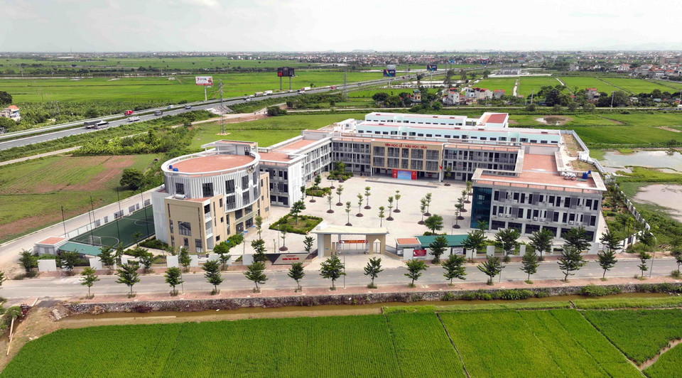 Trường Trung học cơ sở ở thị trấn Phú Xuyên, huyện Phú Xuyên, Hà Nội. (Ảnh: Vũ Sinh/TTXVN)