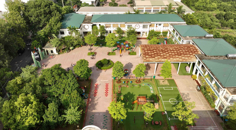 Trường Mầm non ở xã Yên Sở, huyện Hoài Đức (Hà Nội).(Ảnh: Vũ Sinh/TTXVN)