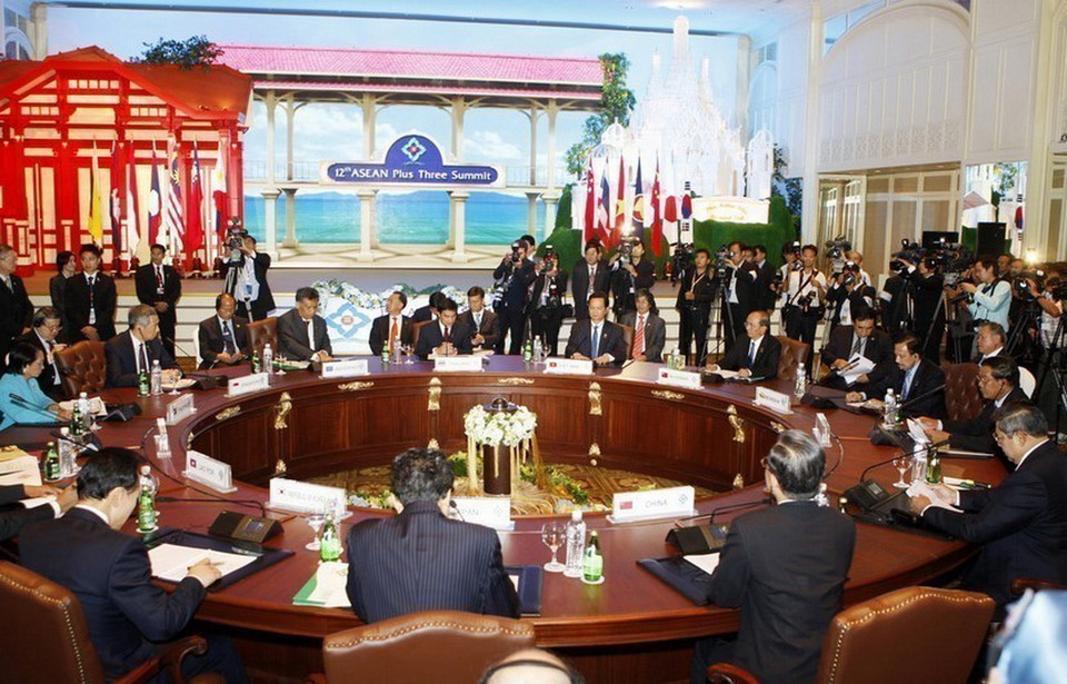 Hội nghị Cấp cao ASEAN+3 (Trung Quốc, Nhật Bản, Hàn Quốc) lần thứ 12, trong khuôn khổ Hội nghị Cấp cao ASEAN lần thứ 15 và các Hội nghị Cấp cao liên quan, tại Hua Hin (Thái Lan), ngày 24/10/2009. (Ảnh: Đức Tám/TTXVN)