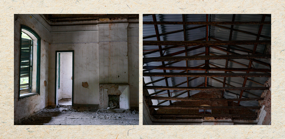 Những gì còn sót lại bên trong căn biệt thự. Hiện Ủy ban nhân dân quận Hoàn Kiếm đang lên phương án để cải tạo lại khu biệt thự này. (Ảnh: Minh Hiếu/Vietnam+)