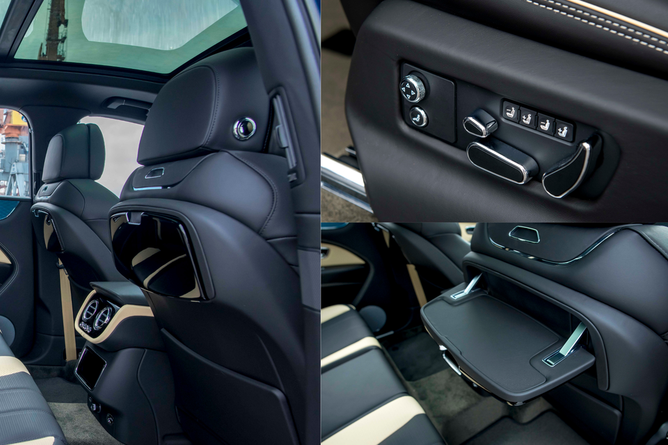 Về mặt tiện ích, xe được trang bị ghế lái có chức năng sưởi, massage kết hợp với vôlăng 3 chấu cùng cặp màn hình 10,1 inch độ phân giải Full HD 1080p ở phía sau tựa đầu của hai ghế trước với các chương trình giải trí đa dạng… (Ảnh nguồn: Bentley)