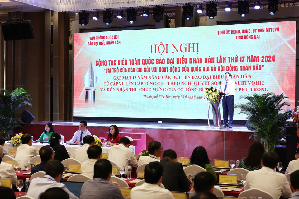 Chủ tịch Quốc hội Trần Thanh Mẫn phát biểu. (Ảnh: Thống Nhất/TTXVN)