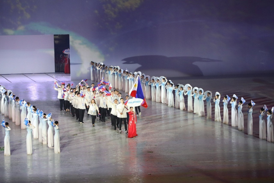 Đoàn thể thao Philippines đăng ký 947 thành viên tham dự với 304 cán bộ, 643 vận động viên. (Ảnh: TTXVN)