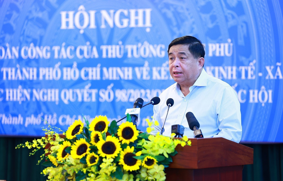 Bộ trưởng Bộ Kế hoạch và Đầu tư Nguyễn Chí Dũng phát biểu. (Ảnh: Dương Giang/TTXVN)