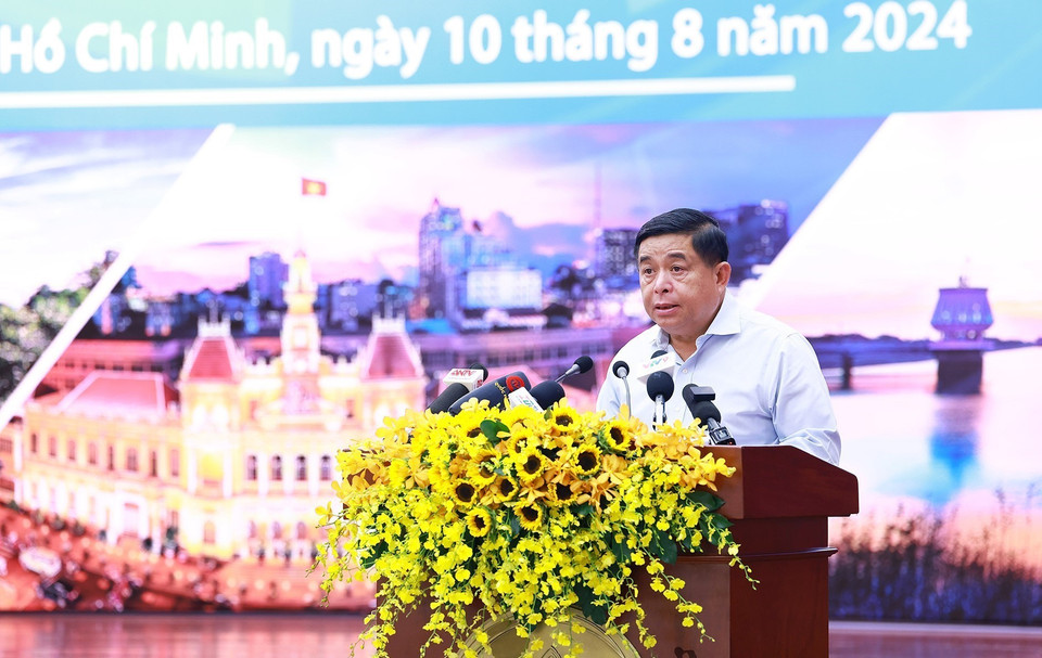 Bộ trưởng Bộ Kế hoạch và Đầu tư Nguyễn Chí Dũng phát biểu. (Ảnh: Dương Giang/TTXVN)