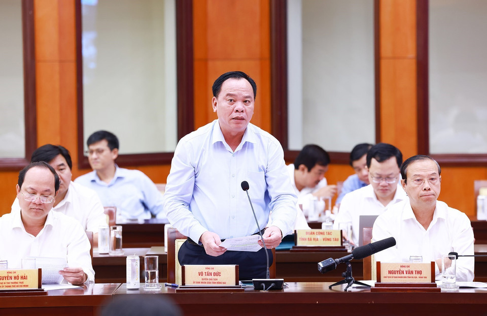 Quyền Chủ tịch Ủy ban Nhân dân tỉnh Đồng Nai Võ Tấn Đức phát biểu. (Ảnh: Dương Giang/TTXVN)