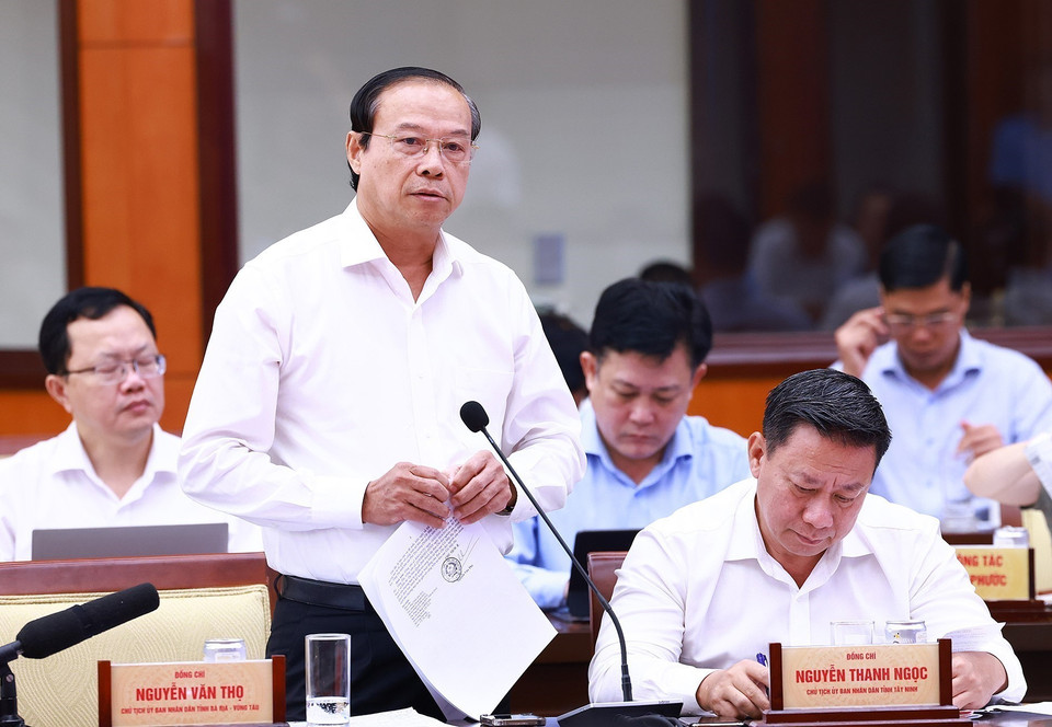 Chủ tịch Ủy ban Nhân dân tỉnh Bà Rịa-Vũng Tàu Nguyễn Văn Thọ phát biểu. (Ảnh: Dương Giang/TTXVN)