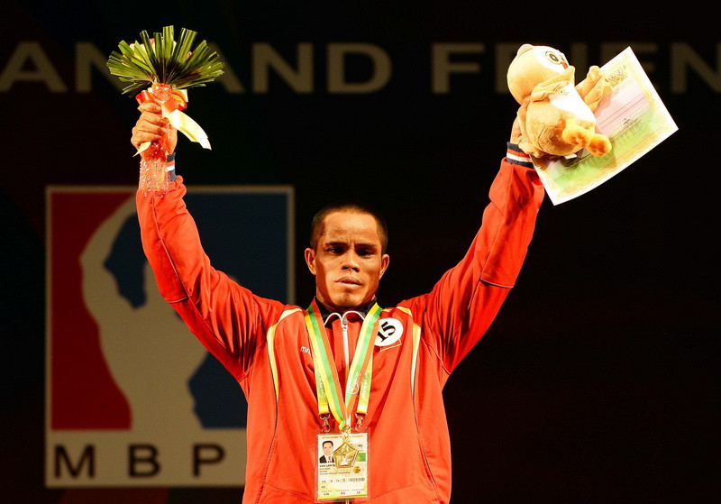 Nguyễn Văm Lâm đoạt huy chương Vàng hạng 70kg môn thể hình. (Ảnh: Thanh Hà/TTXVN)