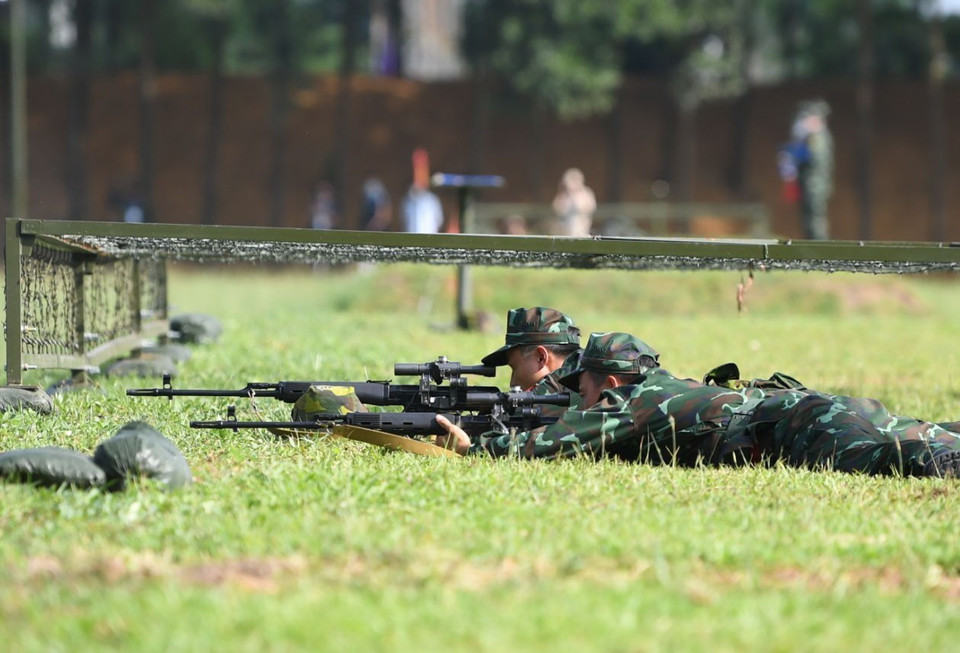 Đội tuyển Quân đội Nhân dân Việt Nam tham gia tranh tài. (Ảnh: TTXVN phát)