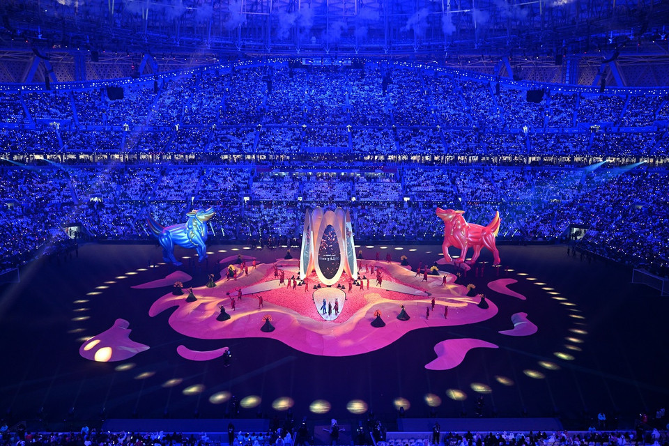 Quang cảnh sân vận động Lusail trong lễ khai mạc Asian Cup 2023. (Ảnh: THX/TTXVN)