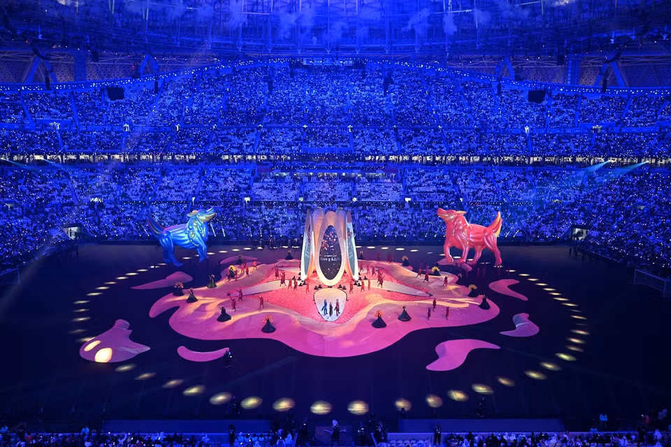 Quang cảnh sân vận động Lusail trong lễ khai mạc Asian Cup 2023. (Ảnh: THX/TTXVN)