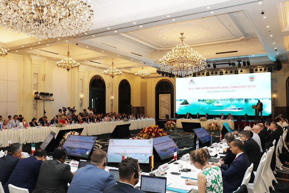 Ngày 9-10/10/2019, tại thành phố Hạ Long (Quảng Ninh) diễn ra Hội nghị Tổng cục trưởng Hải quan Diễn đàn hợp tác Á-Âu (ASEM) lần thứ 13. (Ảnh: Phạm Hậu/TTXVN)