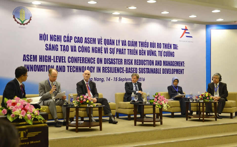 Hội nghị cấp cao ASEM về quản lý và giảm thiểu rủi ro thiên tai với chủ đề Sáng tạo và công nghệ vì phát triển bền vững, tự cường, ngày 14/9/2016, tại Đà Nẵng. (Ảnh: Đinh Văn Nhiều/TTXVN)