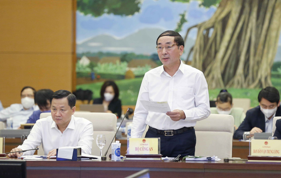 Thứ trưởng Bộ Công an Trần Quốc Tỏ phát biểu. (Ảnh: Doãn Tấn/TTXVN)