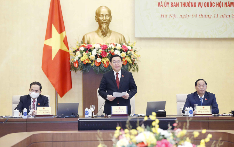 Chủ tịch Quốc hội Vương Đình Huệ tại Hội nghị. (Ảnh: Doãn Tấn/TTXVN)