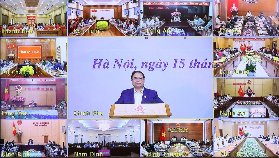 Hội nghị “Phát triển du lịch nhanh, bền vững” trực tuyến đến các địa phương. (Ảnh: Dương Giang/TTXVN)